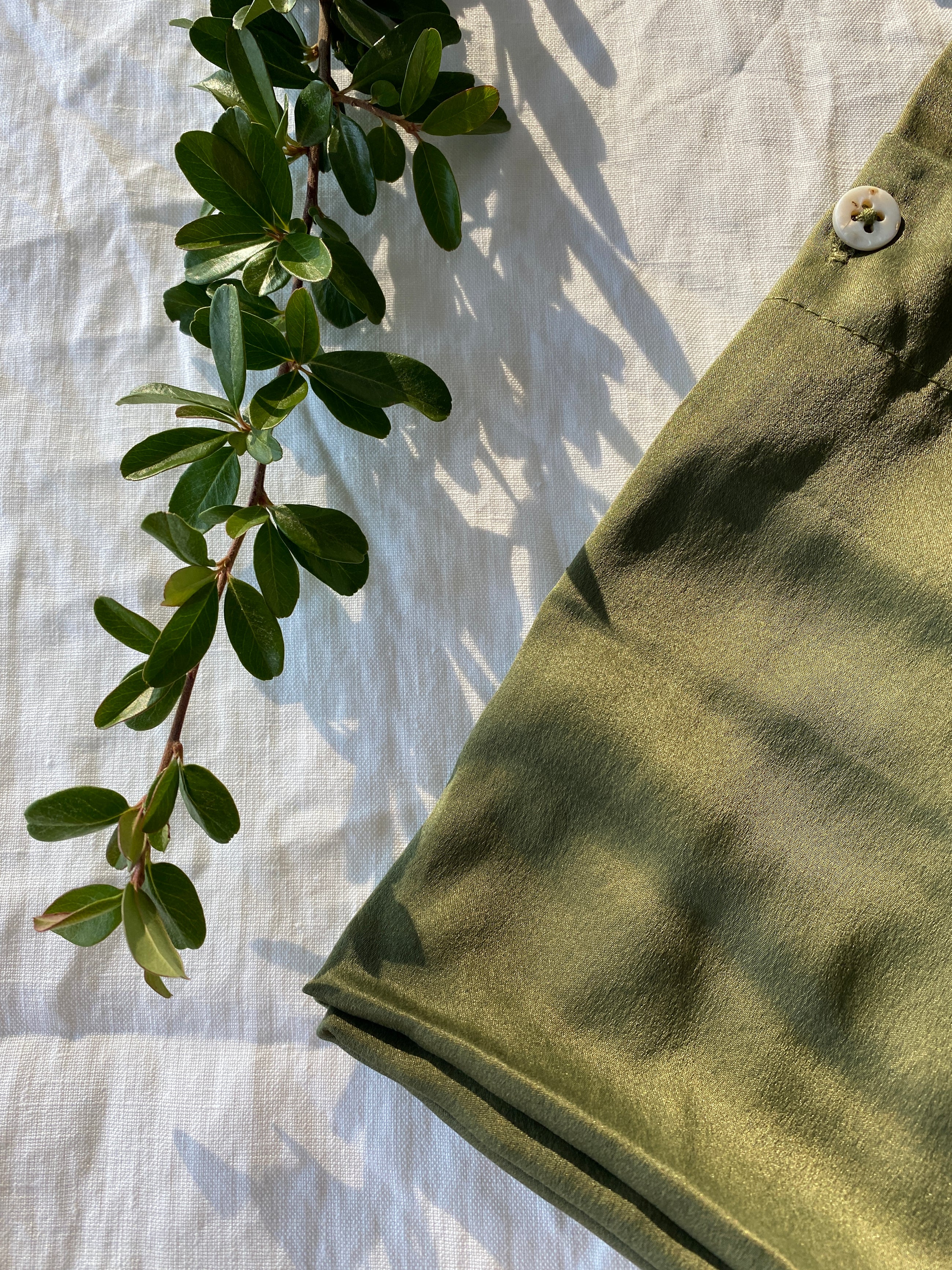 Olive Green in Pure Mulberry Silk