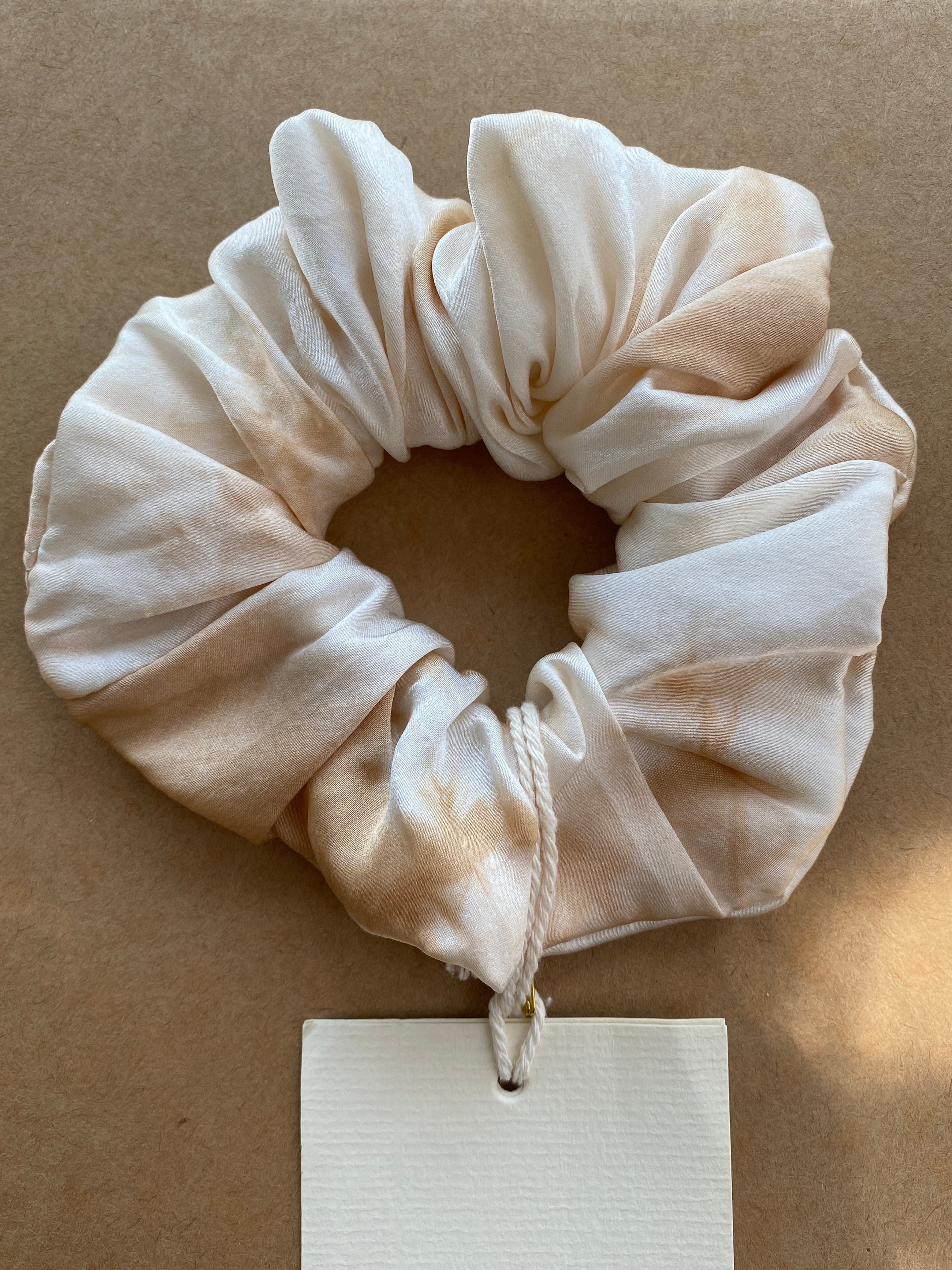 Tie and dye Old Rose Scrunchie in Pure Mulberry Silk
