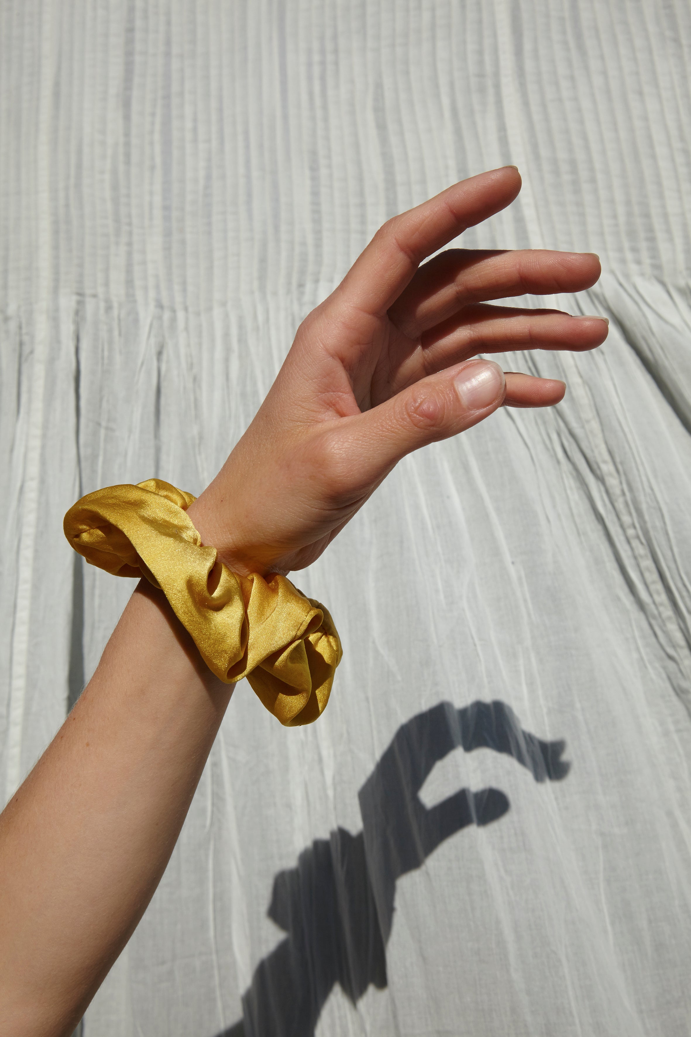 Gold Scrunchie in Pure Mulberry Silk