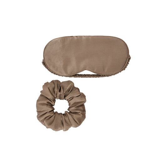 Bark Silk Sleep Mask and Silk Scrunchie Set