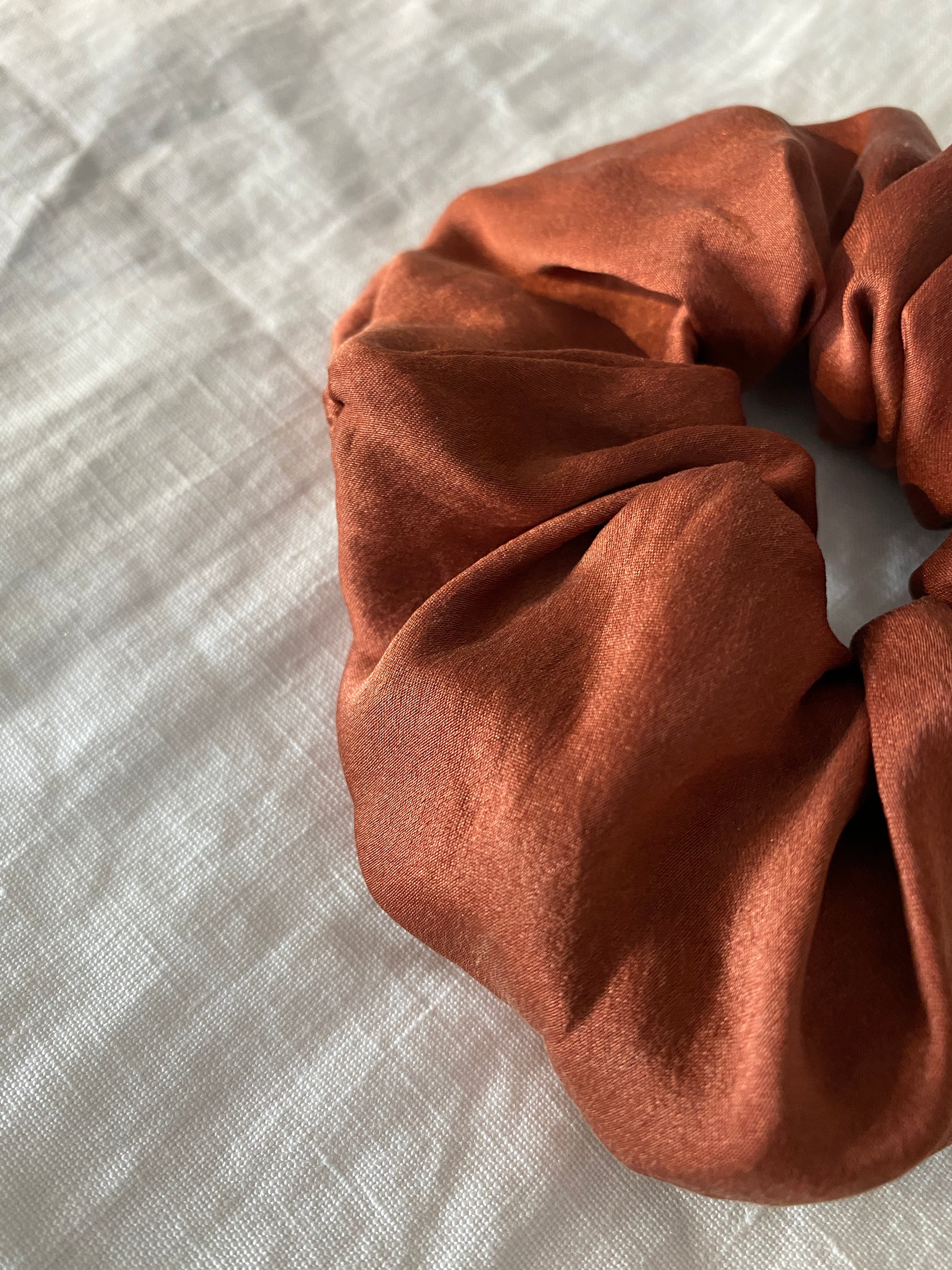 Saffron Scrunchie in Pure Mulberry Silk