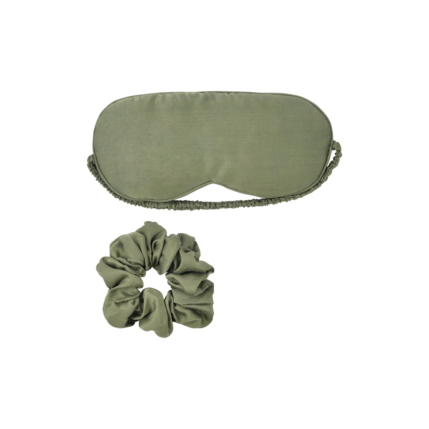 Moss Green Silk Sleep mask and Silk Scrunchie Set