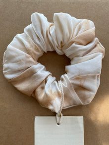 Tie and dye Old Rose Scrunchie in Pure Mulberry Silk