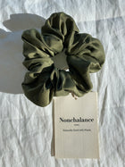 Olive Green Scrunchie in Pure Mulberry Silk
