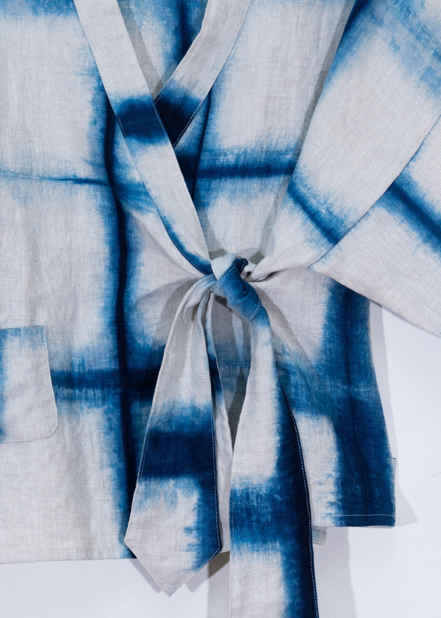 Linen Shibori Mini Kimono