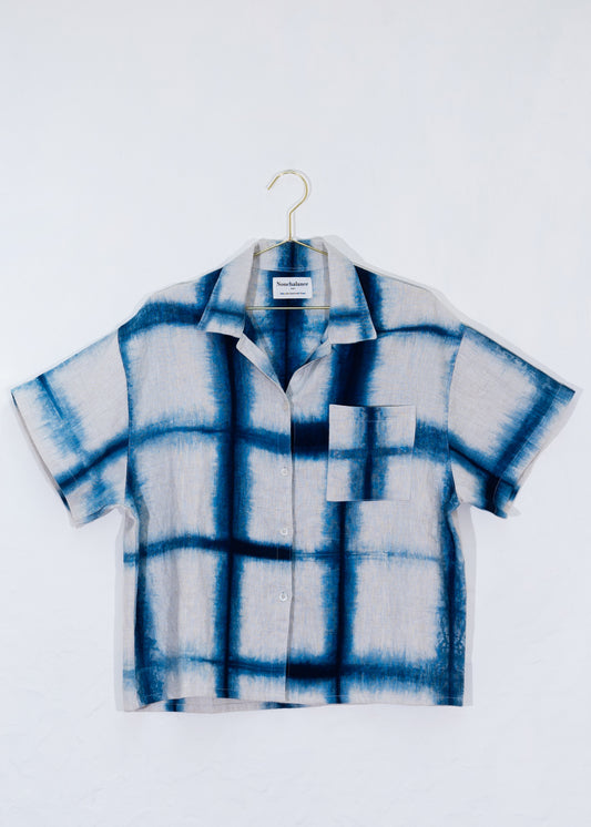 Linen Shibori Indigo Woman Shirt