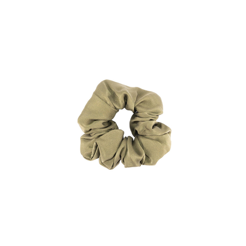 Olive Green Scrunchie in Pure Mulberry Silk