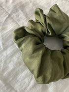 Olive Green Scrunchie in Pure Mulberry Silk