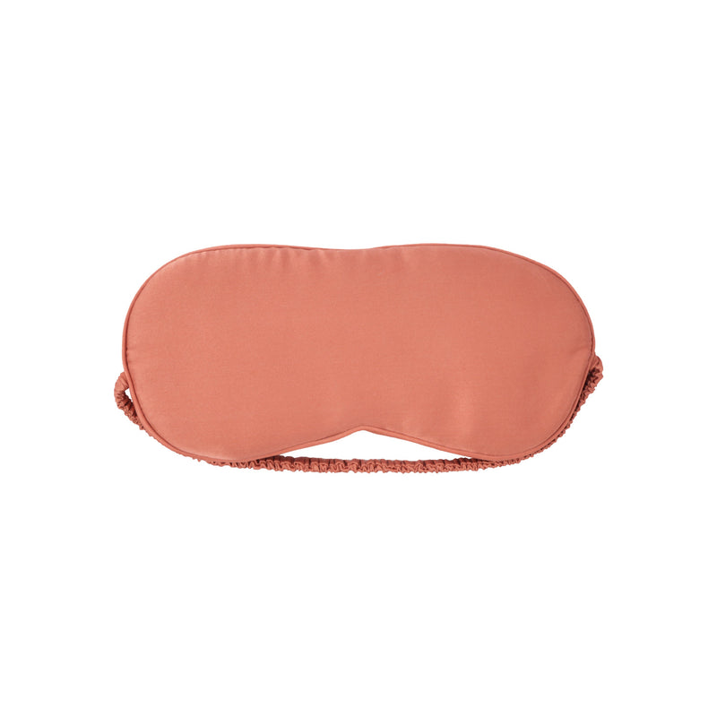 Plant-dyed mulberry silk sleep mask in Saffron color, handmade in Bali