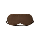 Plant-dyed mulberry silk sleep mask in Chaga Brown color, handmade in Bali