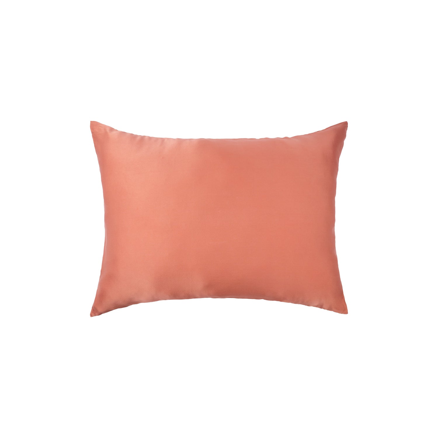 Plant-dyed mulberry silk pillowcase in Saffron color, handmade in Bali