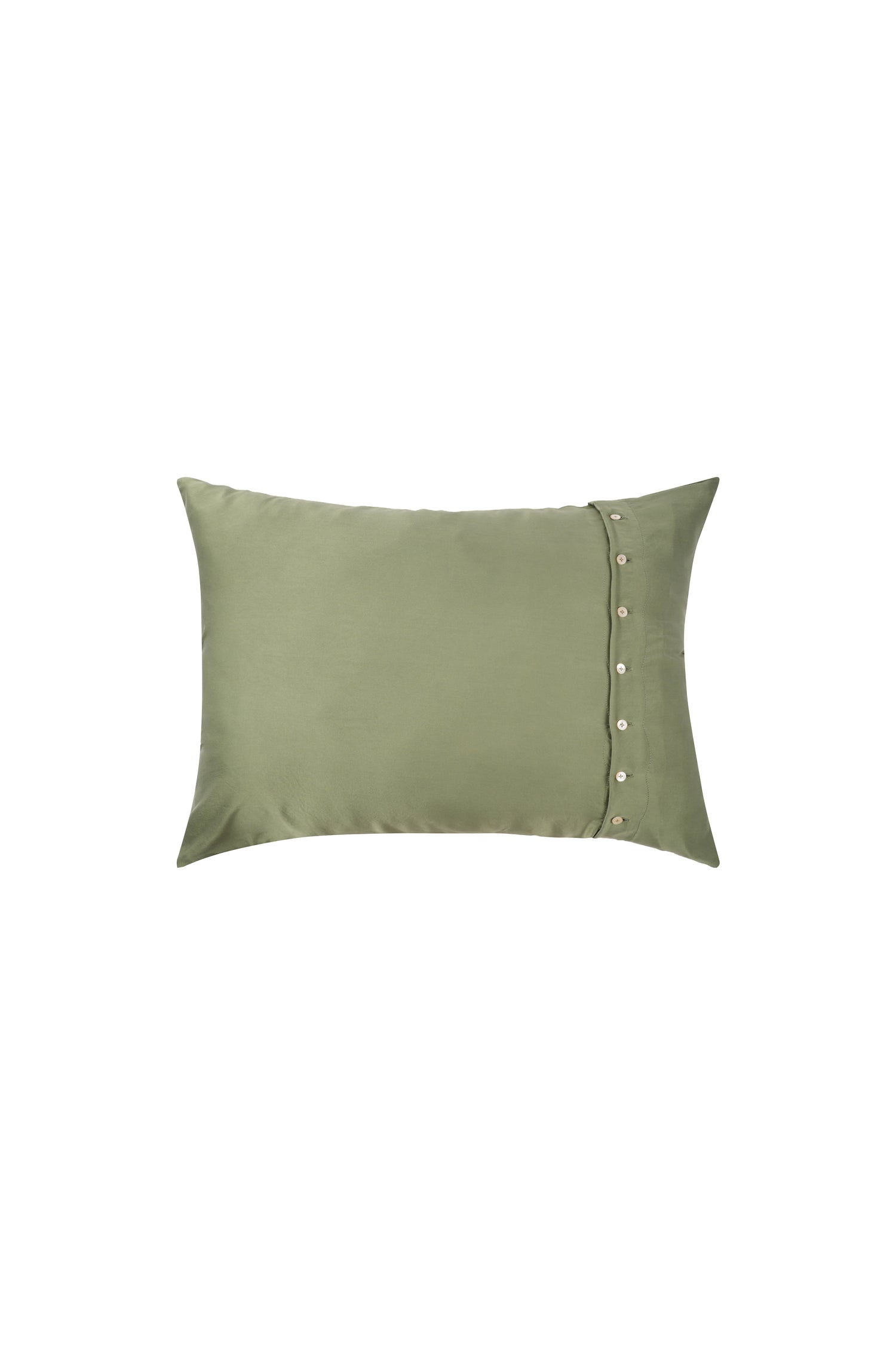 Plant-dyed mulberry silk pillowcase in Bark color, handmade in Bali
