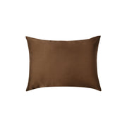 Plant-dyed mulberry silk pillowcase in Chaga Brown color, handmade in Bali
