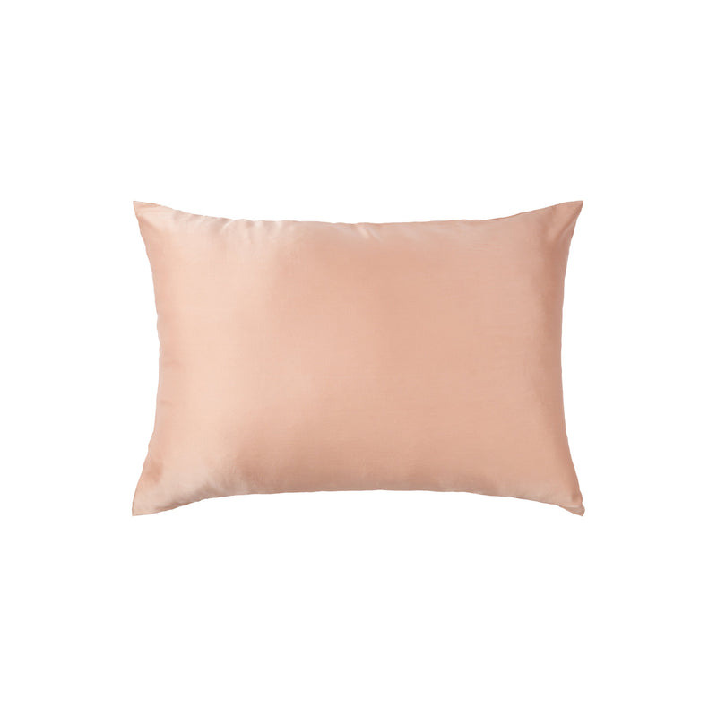 Plant-dyed Mulberry Silk Pillowcase in Orchid color, handmade in Bali