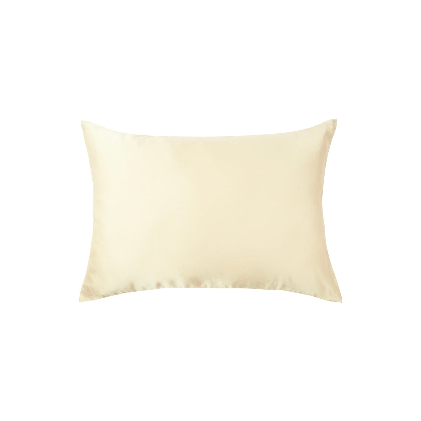 Plant-dyed mulberry silk pillowcase in Vanilla color, handmade in Bali