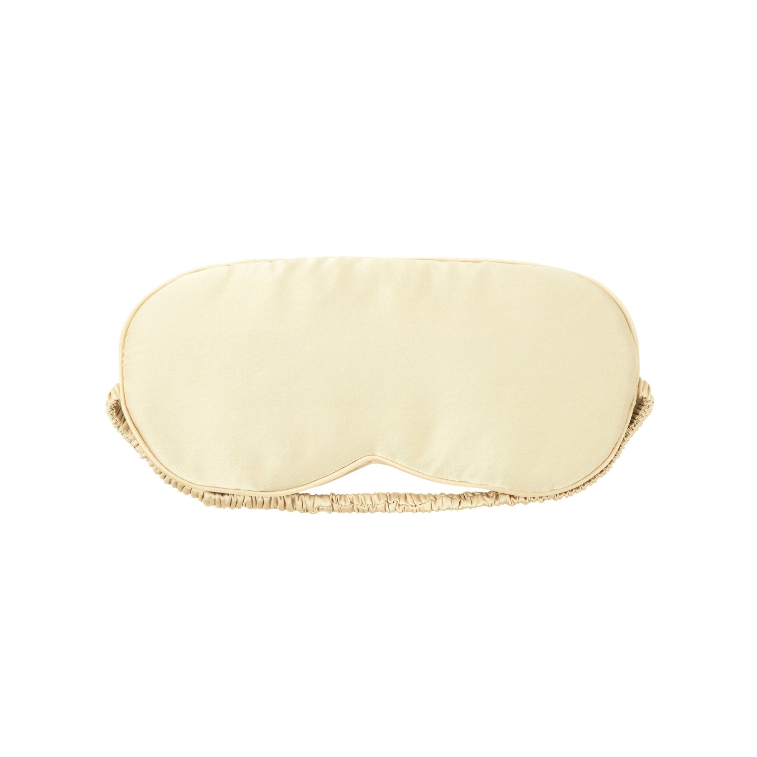 Plant-dyed mulberry silk sleep mask in Vanilla color, handmade in Bali
