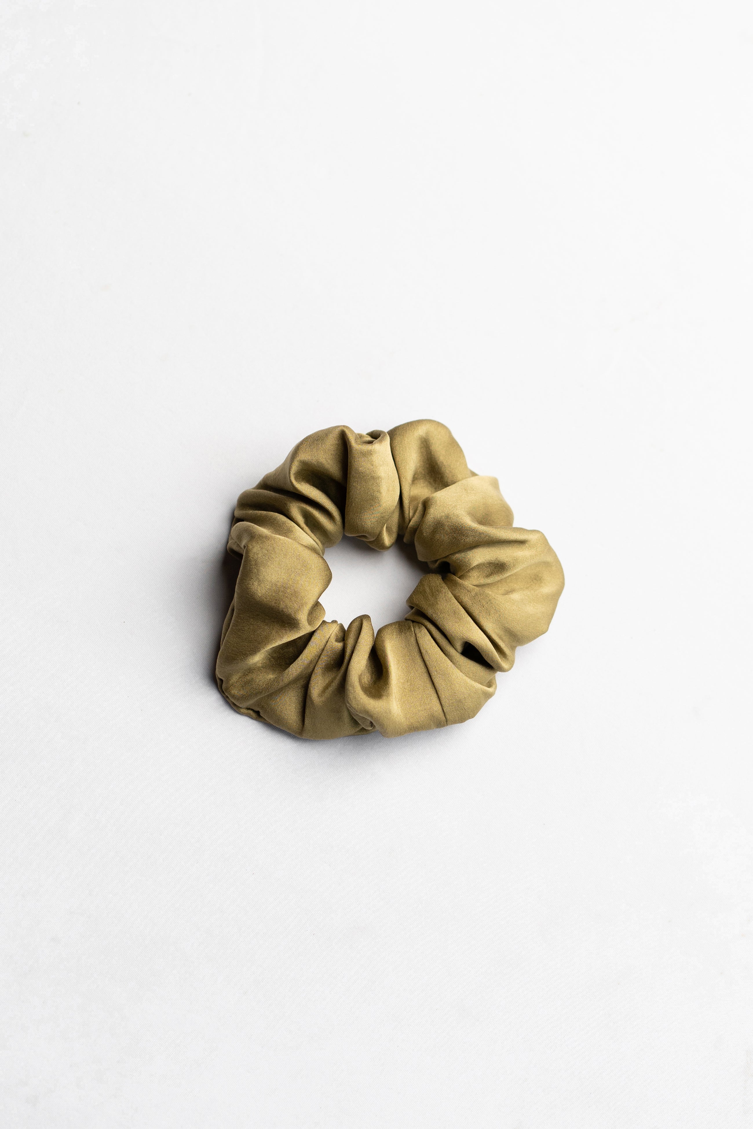 Absinthe Green Scrunchie in Pure Mulberry Silk